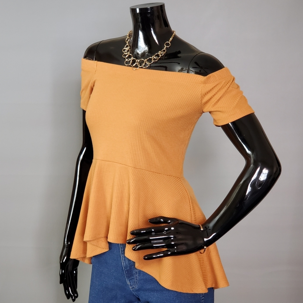 Off Shoulder Top Camel